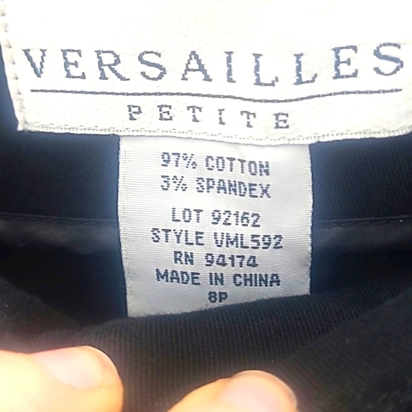 Versailles Capri pant black decorative button leg 2cfront pockets mid-rise sz 8P - Picture 5 of 5